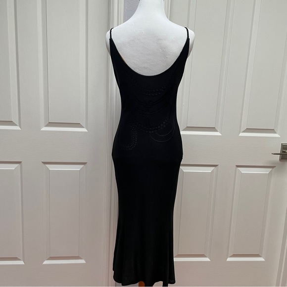 John Galliano Silk brocade black bias cut slip dress - Picture 8 of 16